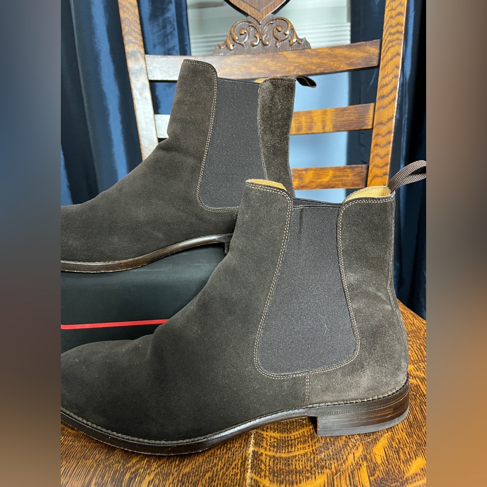 Beckett Simonon Men’s Chocolate Brown Suede Bolton Chelsea Boots